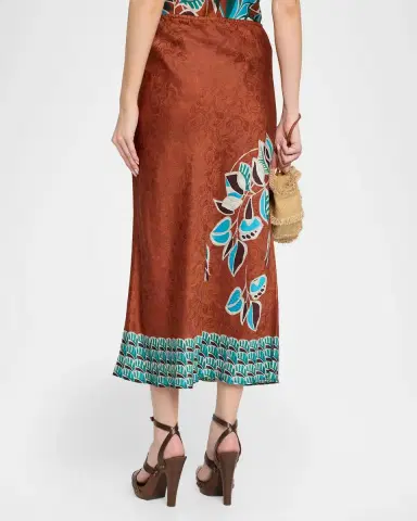 Johnny Was Endora Floral Viscose-Silk Midi Skirt | Thumbnail 3