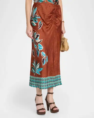 Johnny Was Endora Floral Viscose-Silk Midi Skirt | Thumbnail 4