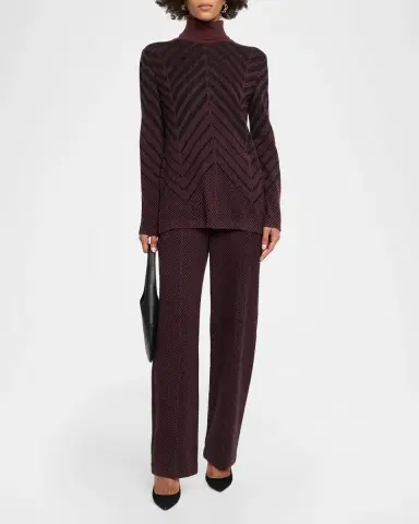 Misook Chevron Turtleneck Knit Tunic Sweater | Thumbnail 2 Misook Chevron Turtleneck Knit Tunic Sweater | Thumbnail 2