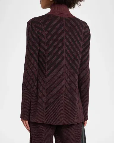 Misook Chevron Turtleneck Knit Tunic Sweater | Thumbnail 3 Misook Chevron Turtleneck Knit Tunic Sweater | Thumbnail 3