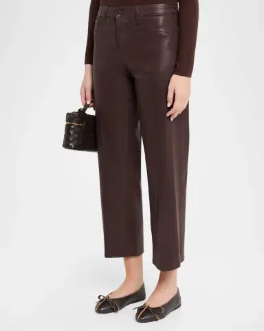 L'Agence Wanda High Rise Cropped Wide Jeans | Thumbnail 4