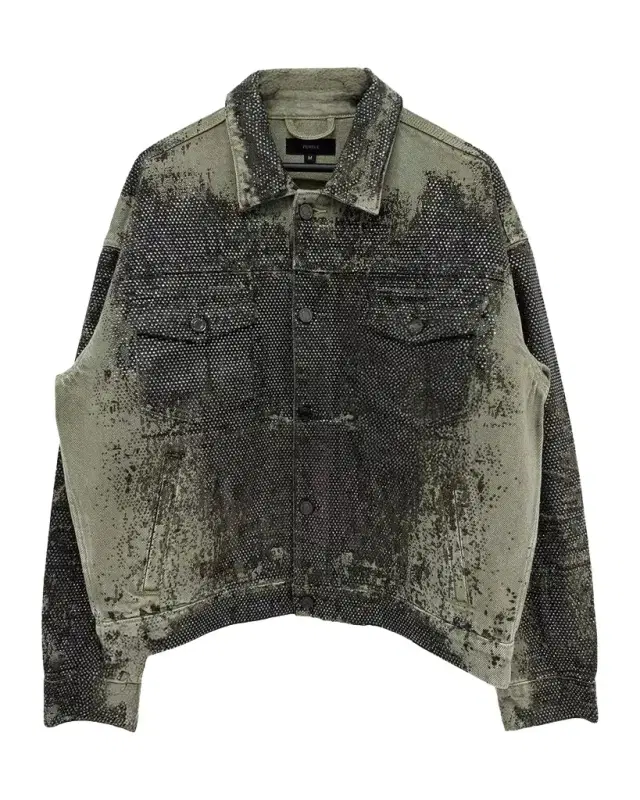 PURPLE Men's Trompe L Oeil Crystal Denim Jacket