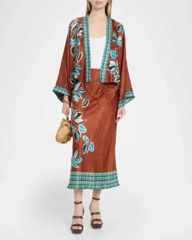 Johnny Was Shakri Floral-Print Short Kimono | Thumbnail 2