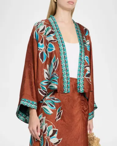 Johnny Was Shakri Floral-Print Short Kimono | Thumbnail 4