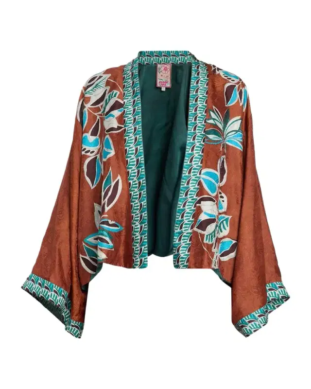 Johnny Was Shakri Floral-Print Short Kimono