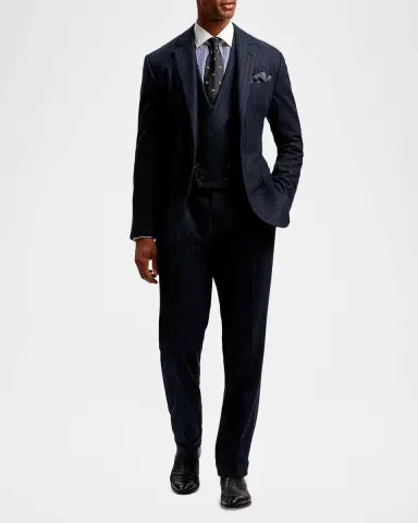 Ralph Lauren Purple Label Men's Plaid Cashmere-Silk Pocket Square | Thumbnail 2 Ralph Lauren Purple Label Men's Plaid Cashmere-Silk Pocket Square | Thumbnail 2