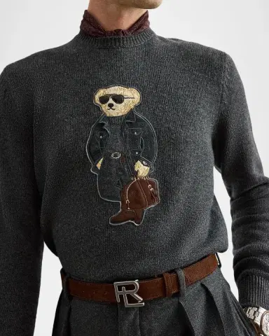 Ralph Lauren Purple Label Men's Polo Bear Cashmere Sweater | Thumbnail 5 Ralph Lauren Purple Label Men's Polo Bear Cashmere Sweater | Thumbnail 5