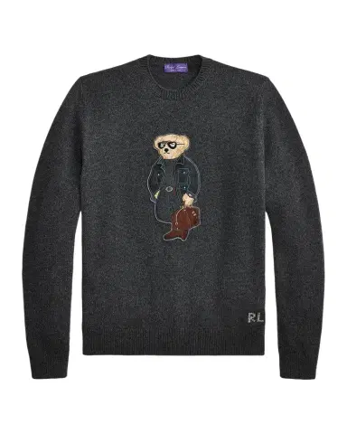 Ralph Lauren Purple Label Men's Polo Bear Cashmere Sweater | Thumbnail 1 Ralph Lauren Purple Label Men's Polo Bear Cashmere Sweater | Thumbnail 1