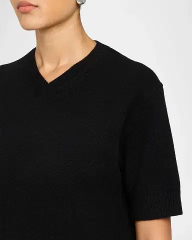 Theory Cashmere Short-Sleeved Crop Sweater | Thumbnail 5 Theory Cashmere Short-Sleeved Crop Sweater | Thumbnail 5
