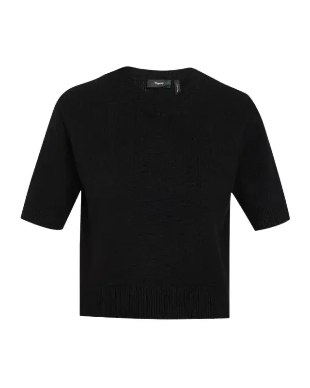 Cashmere Short-Sleeved Crop Sweater