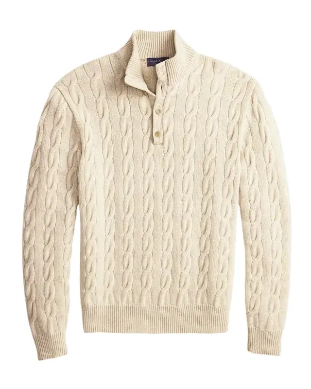 Ralph Lauren Purple Label Cable-Knit Cashmere Sweater