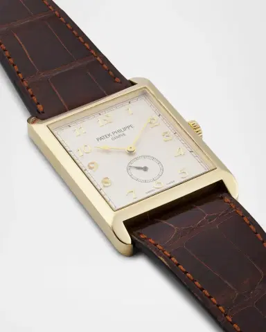 Vintage Watches Men's Patek Philippe Gondolo 18K Yellow Gold Rectangular Alligator-Strap Watch, 30mm | Thumbnail 3