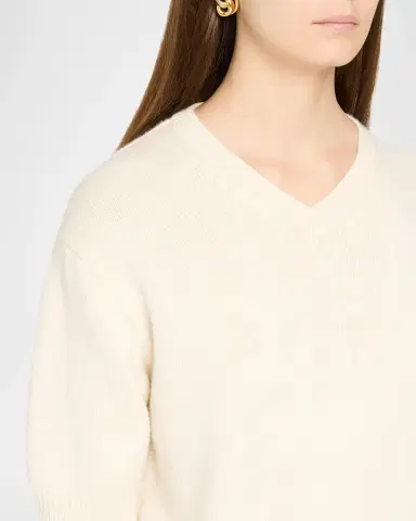 Theory Cashmere Short-Sleeved Crop Sweater | Thumbnail 5