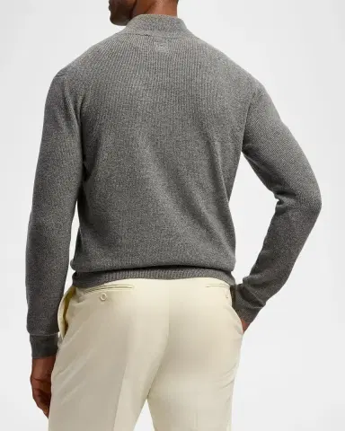 Ralph Lauren Purple Label Men's Textured Cashmere Quarter-Zip Sweater | Thumbnail 3 Ralph Lauren Purple Label Men's Textured Cashmere Quarter-Zip Sweater | Thumbnail 3