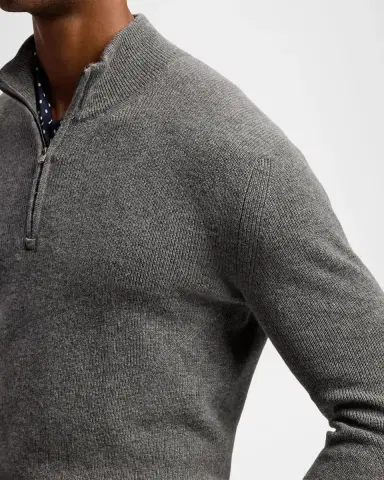 Ralph Lauren Purple Label Men's Textured Cashmere Quarter-Zip Sweater | Thumbnail 5 Ralph Lauren Purple Label Men's Textured Cashmere Quarter-Zip Sweater | Thumbnail 5