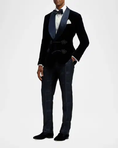 Ralph Lauren Purple Label Men's Plaid Silk-Cashmere Bow Tie | Thumbnail 2 Ralph Lauren Purple Label Men's Plaid Silk-Cashmere Bow Tie | Thumbnail 2