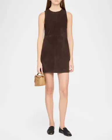Theory Suede Sleeveless Mini A-Line Dress | Thumbnail 2