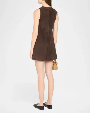 Theory Suede Sleeveless Mini A-Line Dress | Thumbnail 3