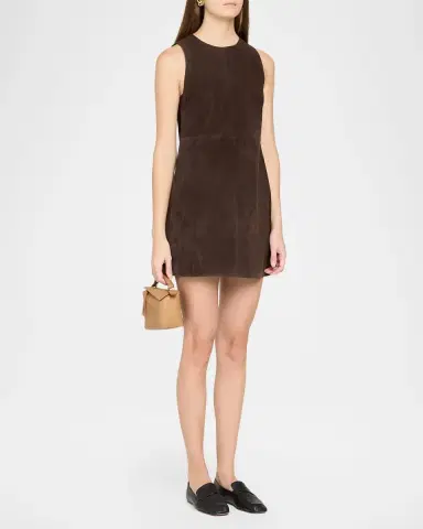 Theory Suede Sleeveless Mini A-Line Dress | Thumbnail 4