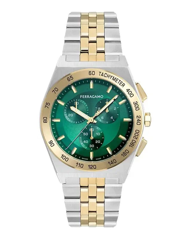 Ferragamo Men's Vega New Chrono 42mm Two-Tone Bracelet Watch