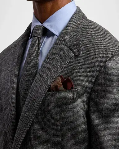 Ralph Lauren Purple Label Men's Paisley Silk Hand-Rolled Pocket Square | Thumbnail 4 Ralph Lauren Purple Label Men's Paisley Silk Hand-Rolled Pocket Square | Thumbnail 4