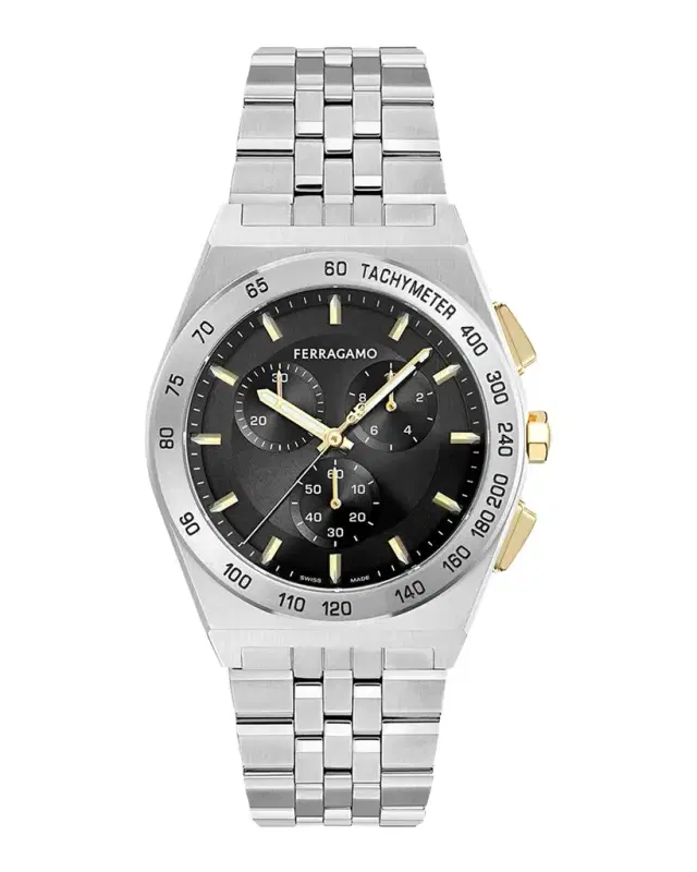Ferragamo Men's Vega New Chrono 42mm Stainless Steel Bracelet Watch