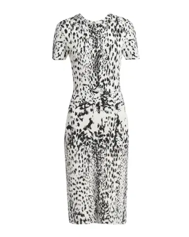 Tom Ford Lynx Jacquard Compact Knit Short-Sleeve Midi Dress | Thumbnail 1