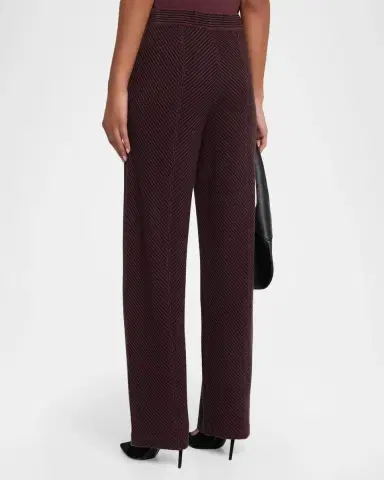 Misook Chevron Knit Paneled Straight-Leg Pants | Thumbnail 3 Misook Chevron Knit Paneled Straight-Leg Pants | Thumbnail 3