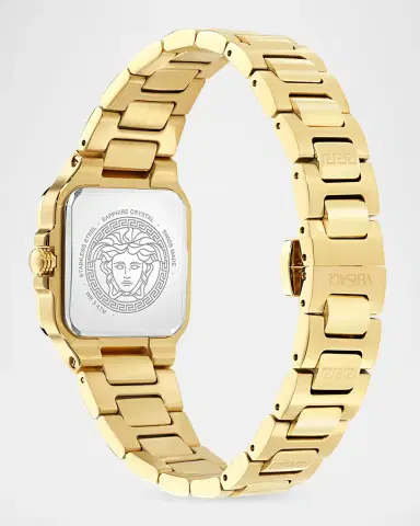 Versace Men's Greca Edge 30x30mm IP Yellow Gold Bracelet Watch | Thumbnail 4