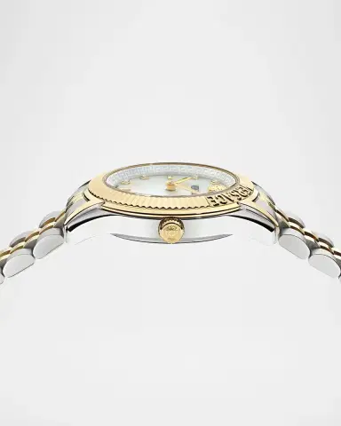 Versace Greca Time Diamond 30mm Two-Tone Bracelet Watch | Thumbnail 3