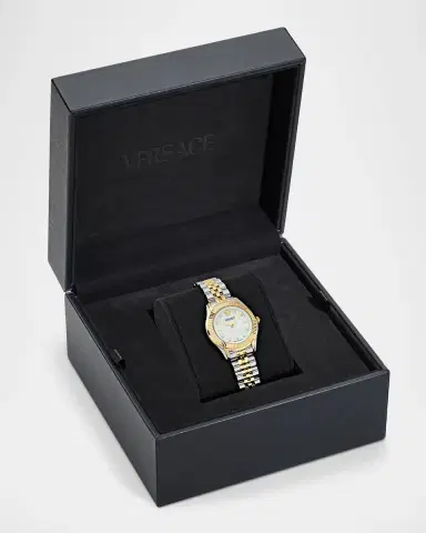 Versace Greca Time Diamond 30mm Two-Tone Bracelet Watch | Thumbnail 5