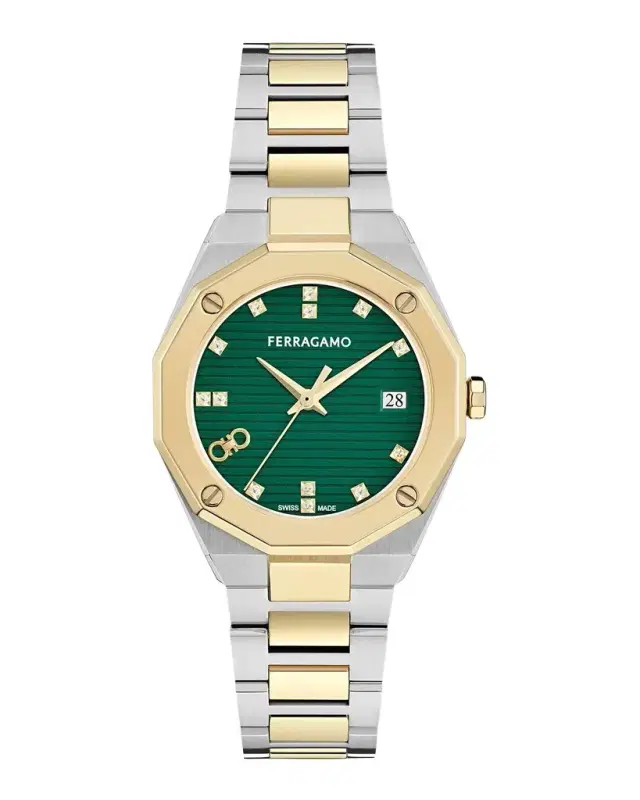 Ferragamo Edge 34mm Two-Tone Bracelet Watch