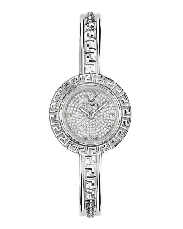 Versace Greca Pendant Diamond 28mm Stainless Steel Bracelet Watch