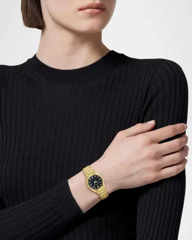 Versace Millenyium 32mm Diamond IP Yellow Gold Bracelet Watch | Thumbnail 2