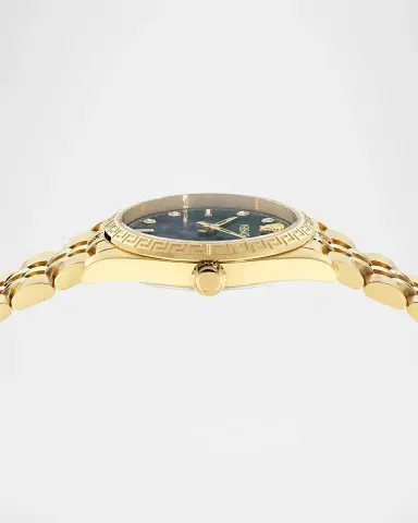 Versace Millenyium 32mm Diamond IP Yellow Gold Bracelet Watch | Thumbnail 3