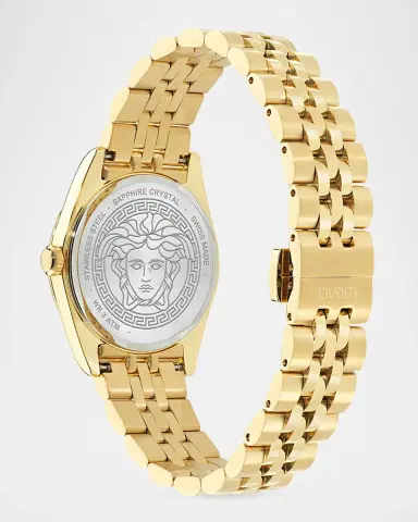 Versace Millenyium 32mm Diamond IP Yellow Gold Bracelet Watch | Thumbnail 4