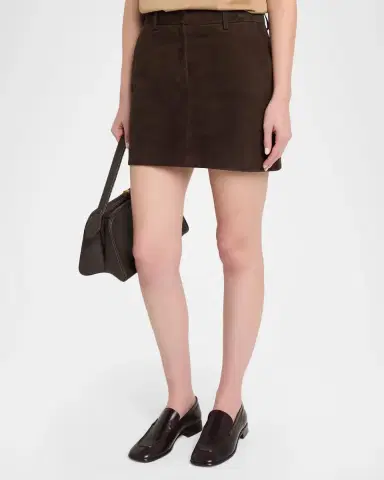 Theory Low-Rise Suede Mini Trouser Skirt | Thumbnail 4
