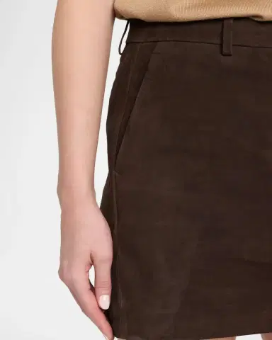 Theory Low-Rise Suede Mini Trouser Skirt | Thumbnail 5