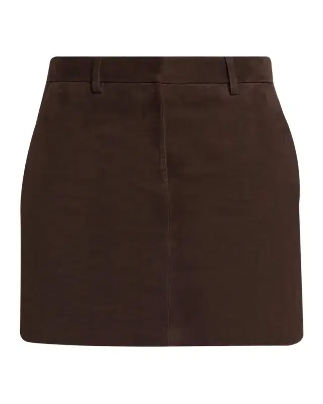 Theory Low-Rise Suede Mini Trouser Skirt