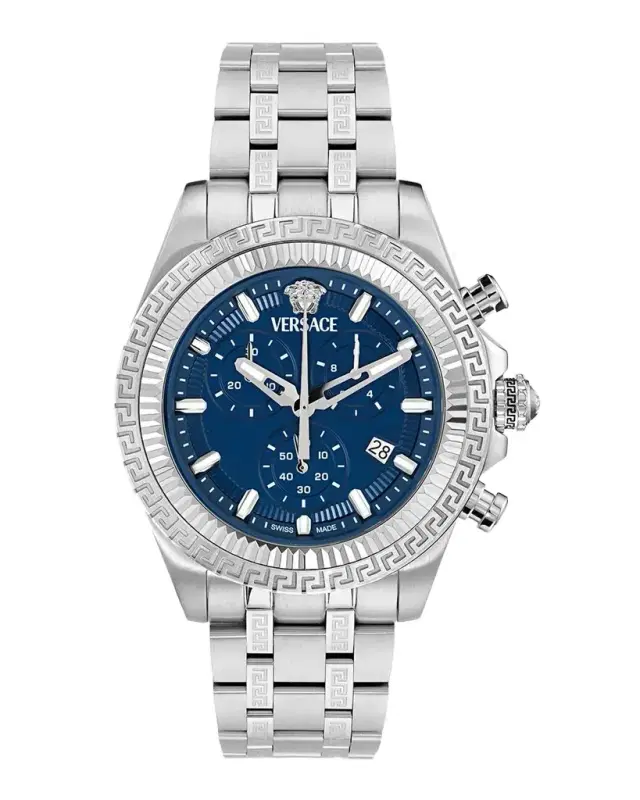 Versace Men's Fornax Chronograph 43mm Stainless Steel Bracelet Watch