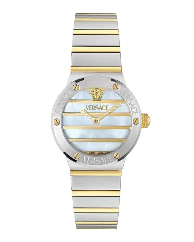 Versace Greca Logo Pearl 33mm Two-Tone Bracelet Watch | Thumbnail 1 Versace Greca Logo Pearl 33mm Two-Tone Bracelet Watch | Thumbnail 1