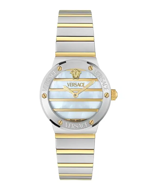 Versace Greca Logo Pearl 33mm Two-Tone Bracelet Watch