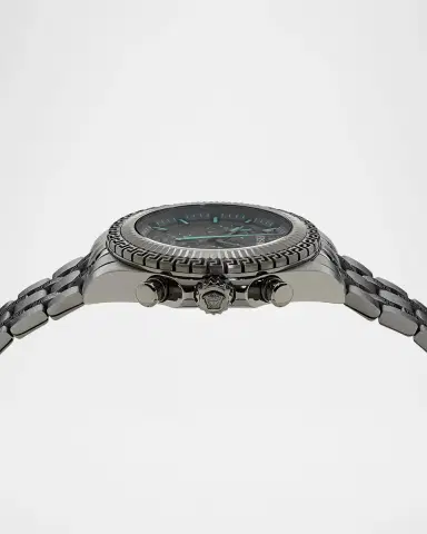Versace Men's Fornax Chronograph 43mm IP Gunmetal Bracelet Watch | Thumbnail 3