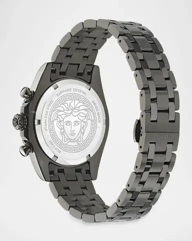 Versace Men's Fornax Chronograph 43mm IP Gunmetal Bracelet Watch | Thumbnail 4