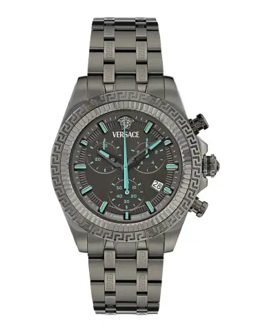 Versace Men's Fornax Chronograph 43mm IP Gunmetal Bracelet Watch | Thumbnail 1