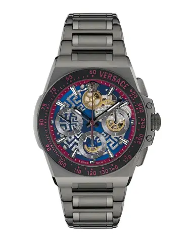 Versace Men's Greca 43mm IP Gunmetal Extreme Chrono Skeleton Automatic Watch | Thumbnail 1