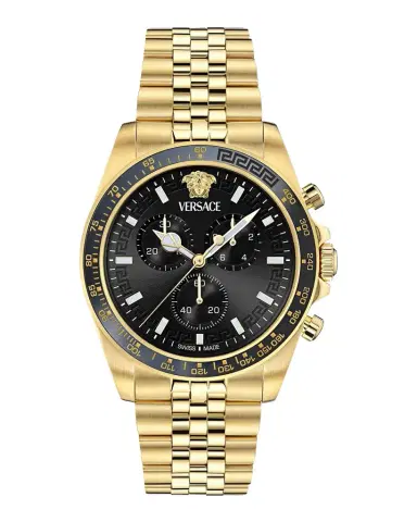 Versace Men's Greca Chrono Wave 43mm IP Yellow Gold Bracelet Watch | Thumbnail 1