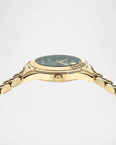 Versace Greca Time Diamond 30mm IP Yellow Gold Bracelet Watch | Thumbnail 3