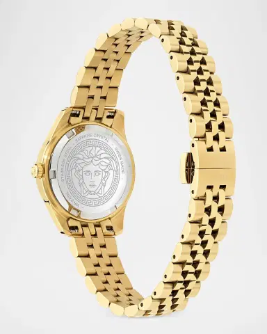 Versace Greca Time Diamond 30mm IP Yellow Gold Bracelet Watch | Thumbnail 4