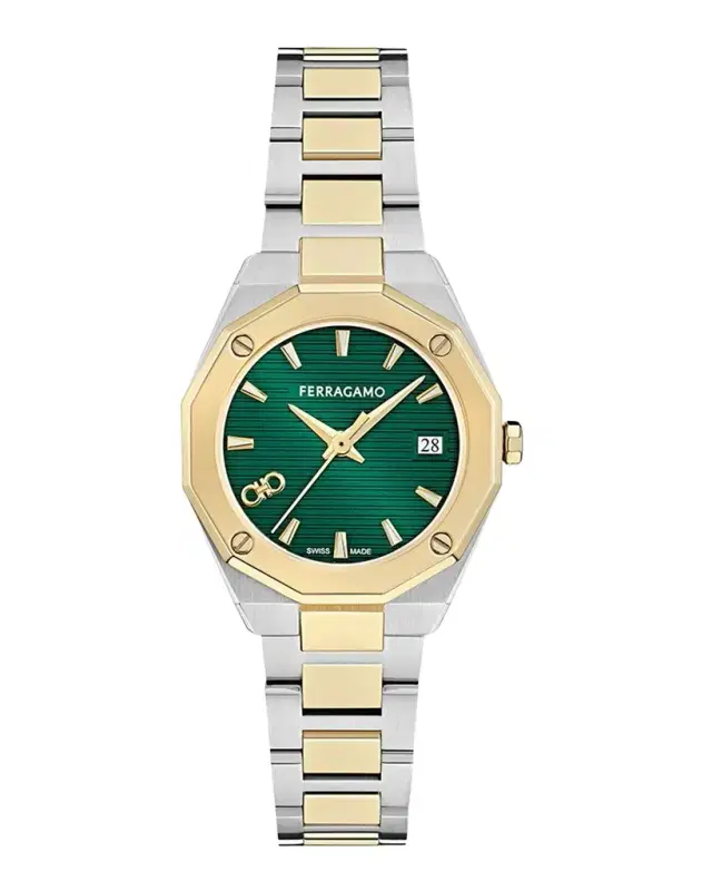 Ferragamo Edge Two-Tone Stainless Steel Bracelet Watch/28MM